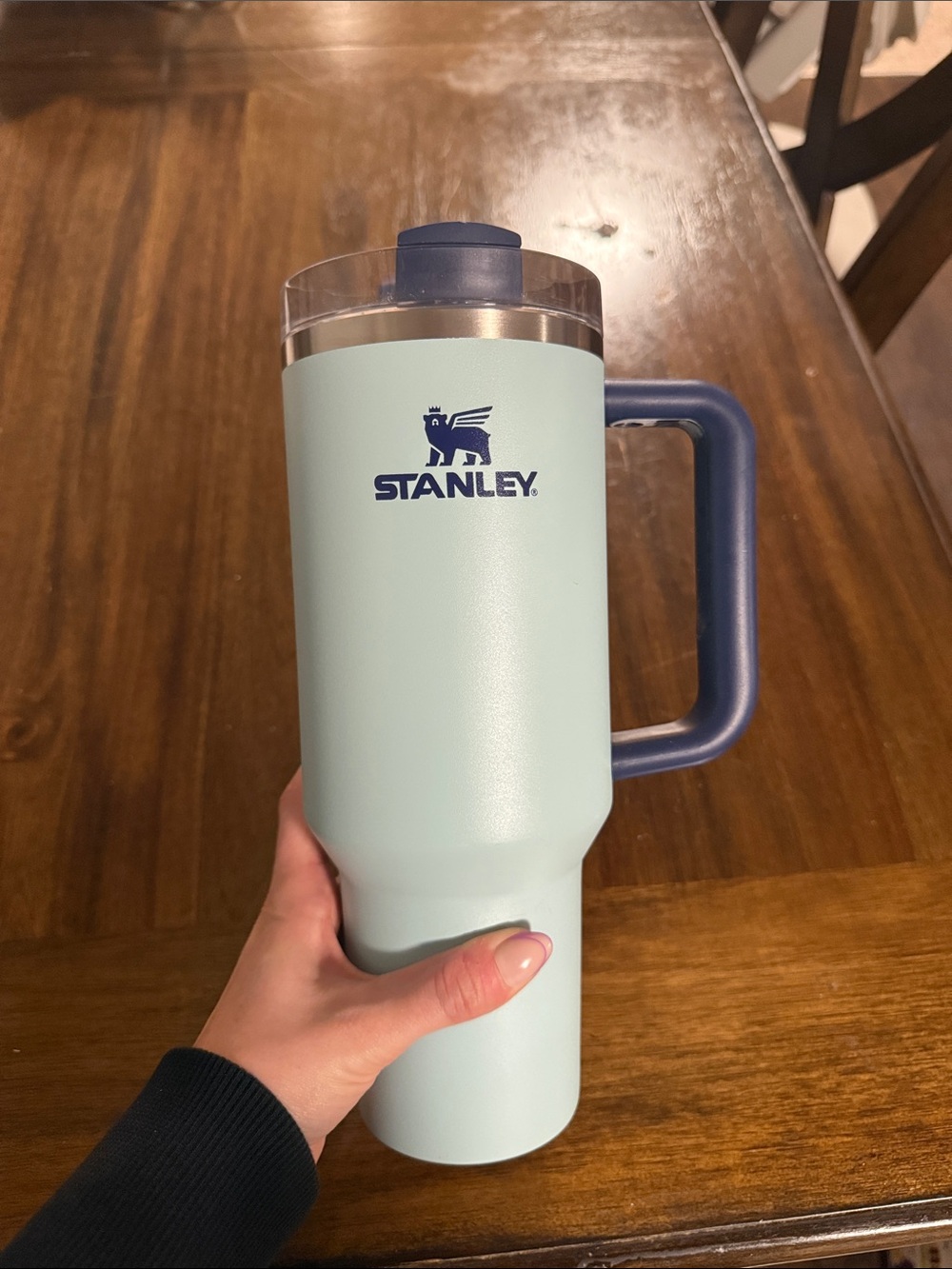 Stanley Light Blue Travel Tumbler with Navy Handle